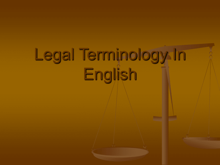 Legal Terminology Pdf