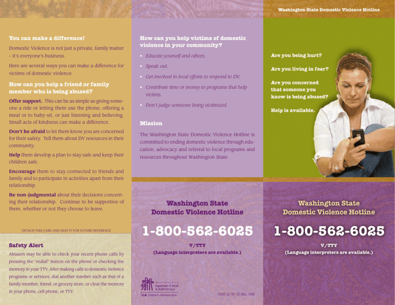 Free legal advice for domestic violence victims in Washington State