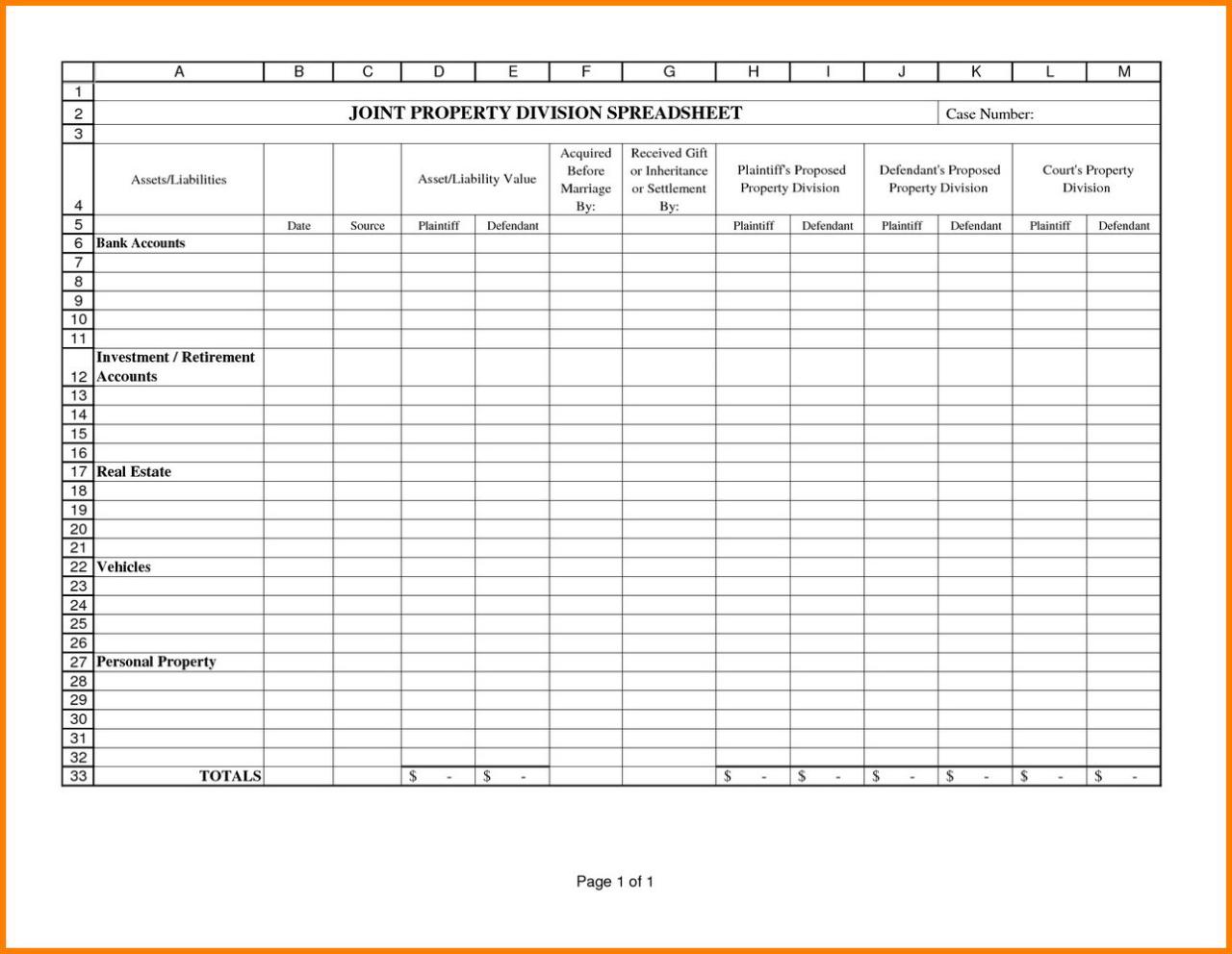 Divorce division asset