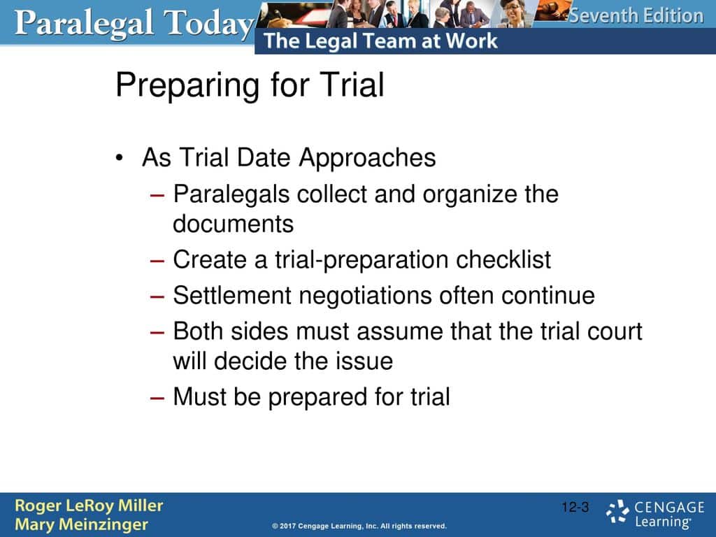 How do I prepare for a case law trial?