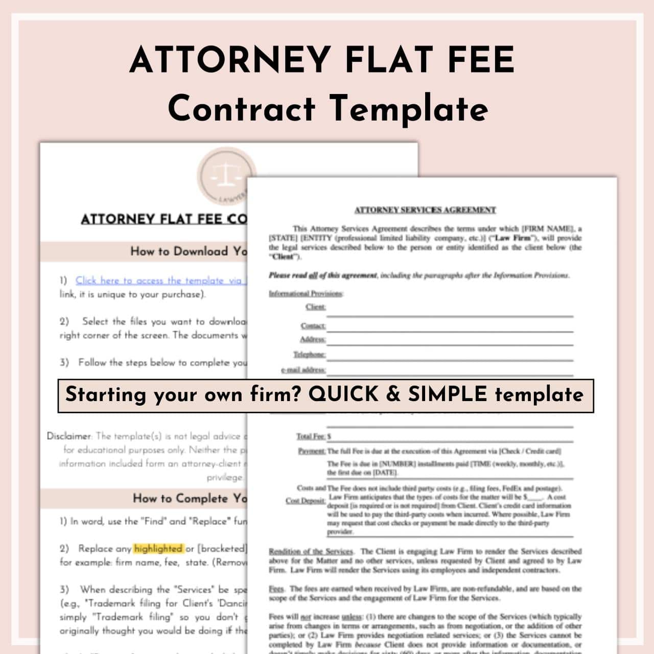 Sample lawyer fee agreement template