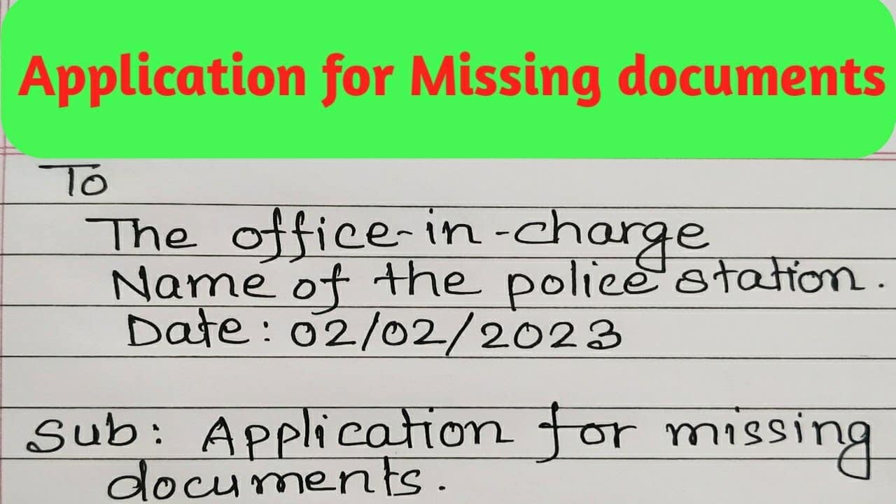 File Fir For Missing Document Online